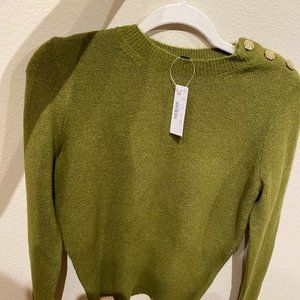J.CREW Crewneck sweater with shoulder buttons